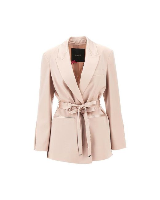 Pinko Pink Satin Jacket With Belt