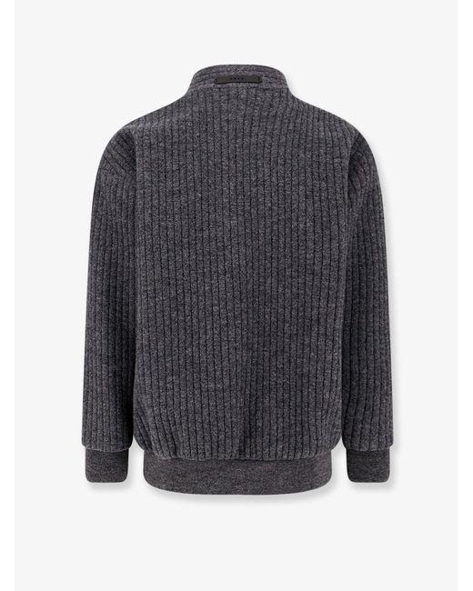 Hevò Gray Cimino Virgin Wool Cardigan for men