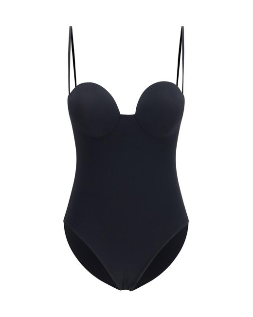 Magda Butrym Blue Retro Bustier One-Piece Swimsuit