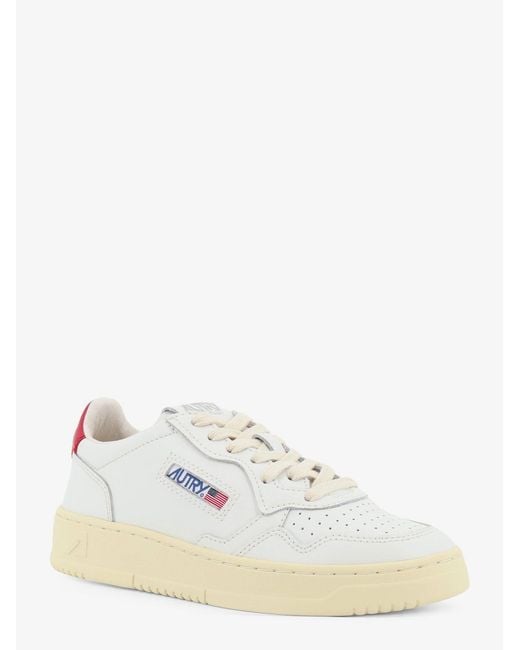 Autry White Medalist Leather Sneakers