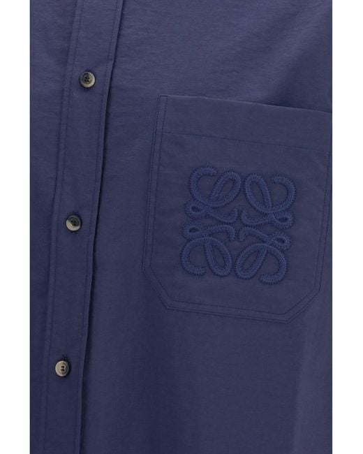 Loewe Blue Short-Sleeve Cotton Blend Shirt for men