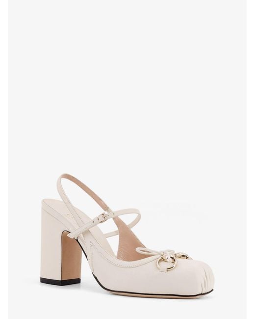 Gucci White Leather Décolleté