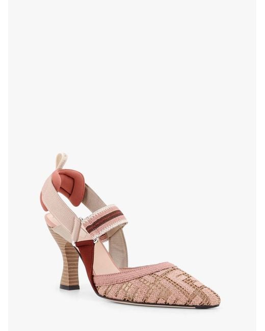 Fendi Pink "Colibrì 85Mm" Heeled Slingback Pumps