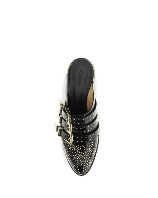 Chloé Black Susan Leather Mules