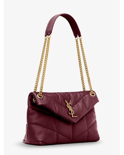 Saint Laurent Purple Loulou Puffer Matelasse Leather Shoulder Bag