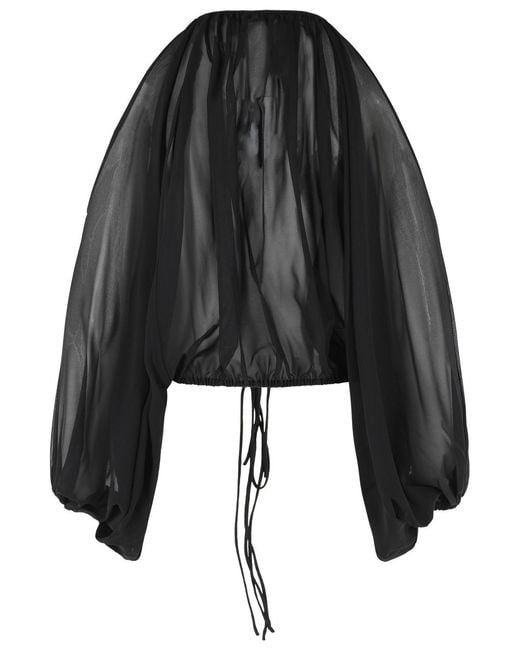 ANDAMANE Black Silk Blouse