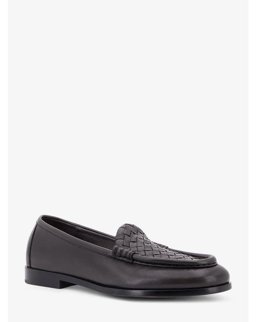 Bottega Veneta White Silenzio Leather Loafers With Intrecciato Motif