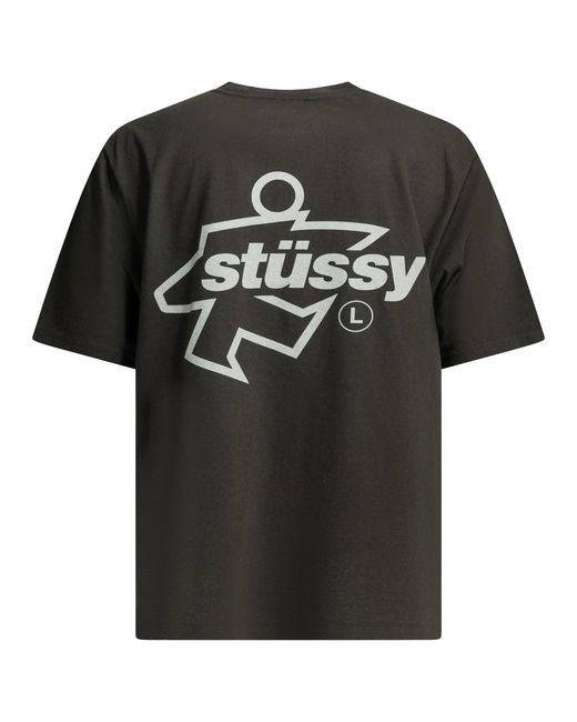Stussy Black Cotton T-Shirt for men