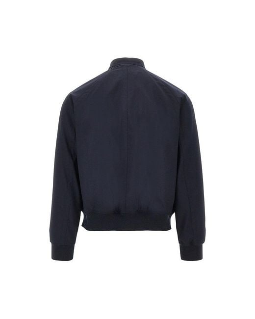 Emporio Armani Blue Light Wool Bomber Jacket for men