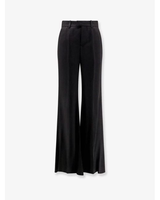 Balenciaga Black Viscose Trousers With Flared Bottom