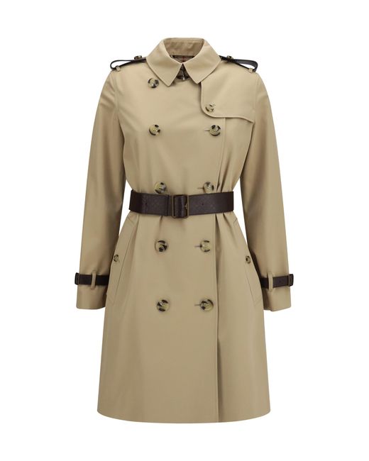 Burberry Natural Kensington Midi Leather Trench