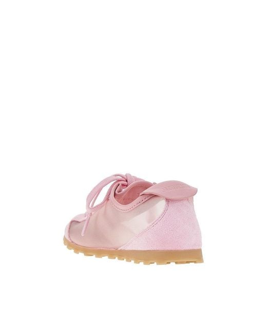 Jacquemus Pink Nubuck Leather And Mesh 'Tennis' Sneakers