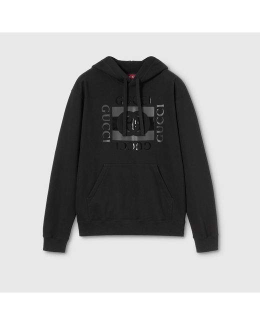 Gucci Black Hoodie With Logo for men
