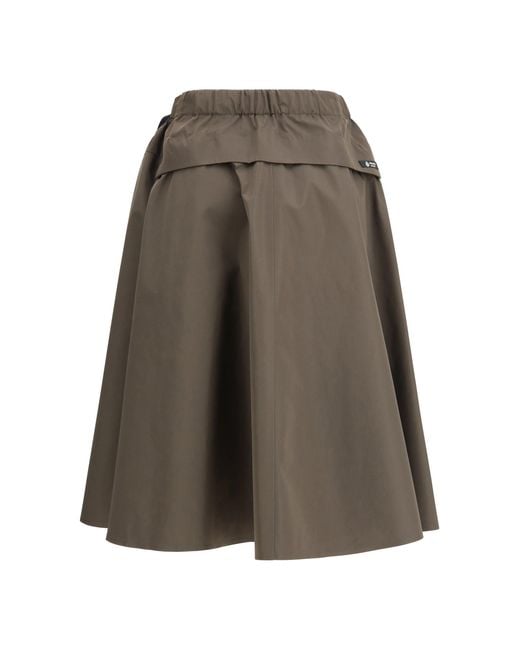 Prada Gray Nylon Midi Skirt