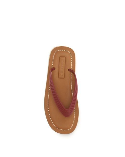 Miu Miu Brown Flip-Flop Sandals