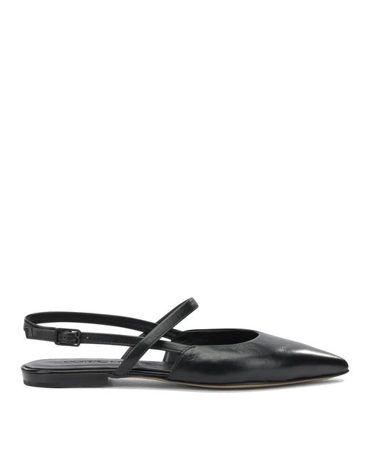 Pomme D'or White Ballerine Slingback In Pelle Ballerinas Black