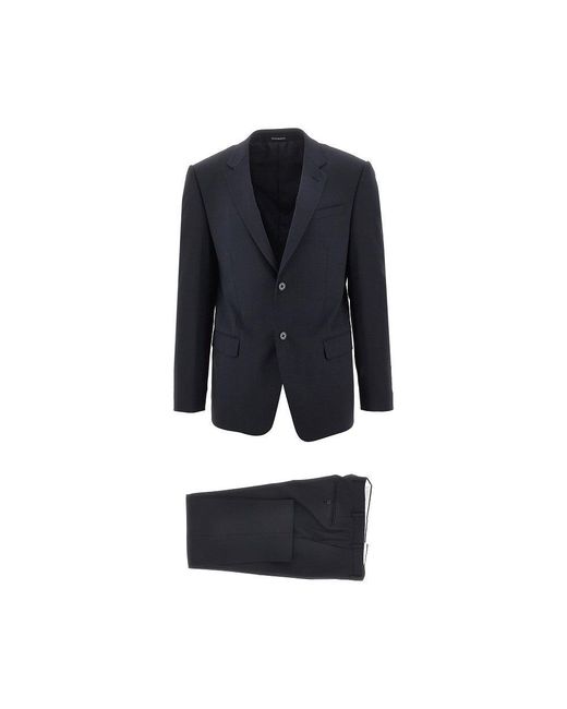 Emporio Armani Blue Stretch Wool M Line Suit for men