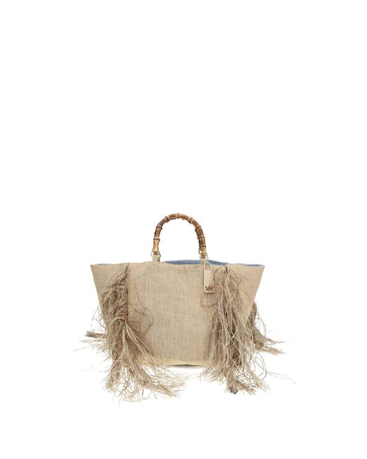 La Milanesa Natural Handbag Sharon Raffia