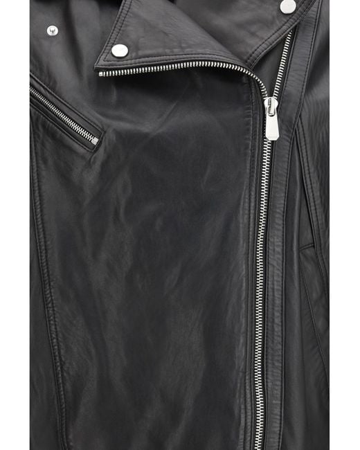 Pinko Black Leather Biker Jacket