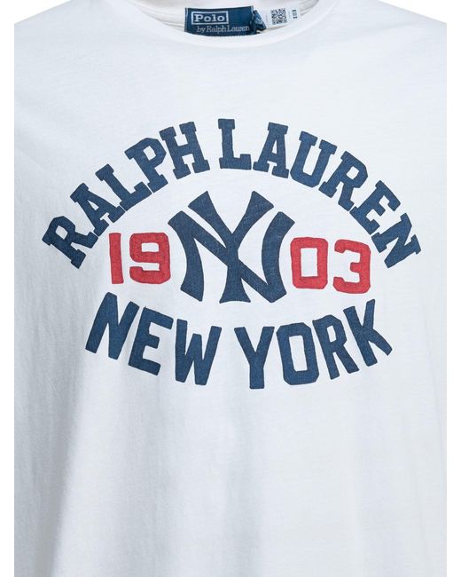 Polo Ralph Lauren White "Polo Raplh Lauren X New York Yankees" Crewneck T-Shirt for men