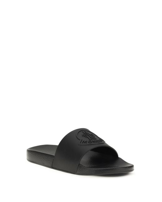 Moncler White Rubber Slippers Basile for men