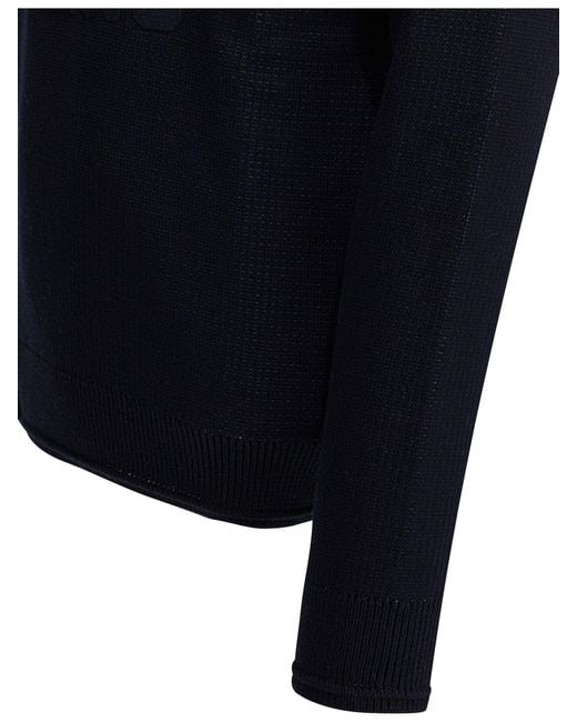 Givenchy Blue Sweater With Embroidered Logo for men