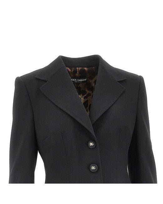 Dolce & Gabbana Black Slim Fit Gabardine Single-Breasted Jacket
