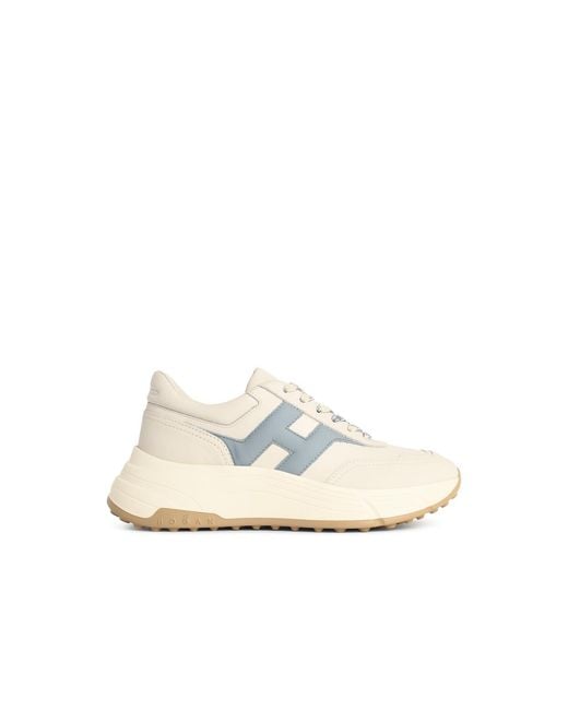 Hogan White Hi-Fi Ivory Leather Sneakers