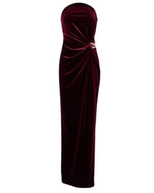 Self-Portrait Purple Embellished Dress Bordeaux
