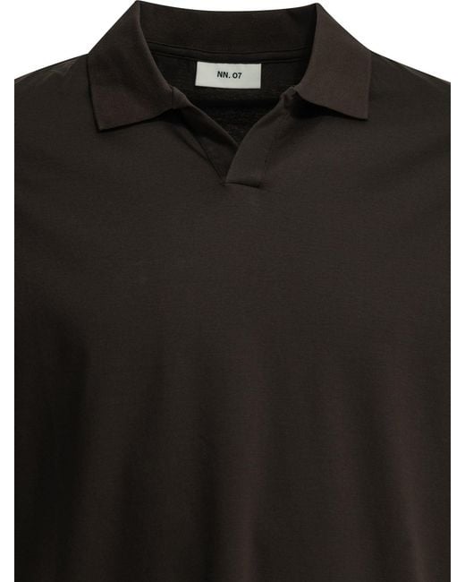 NN07 Black "Paul" Buttonless Polo Shirt for men