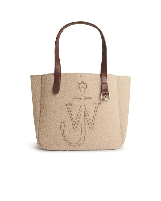 J.W. Anderson Natural Jw Anderson Belt Tote Boiled Wool Shoulder Bag