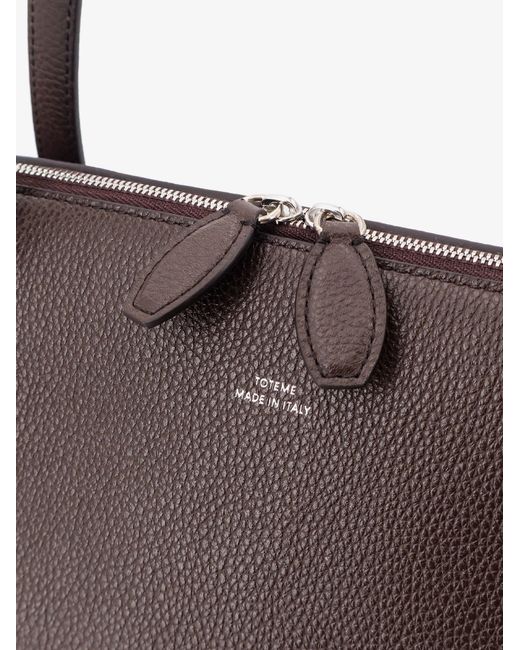 Totême Brown Day Tote Grained Leather Bag