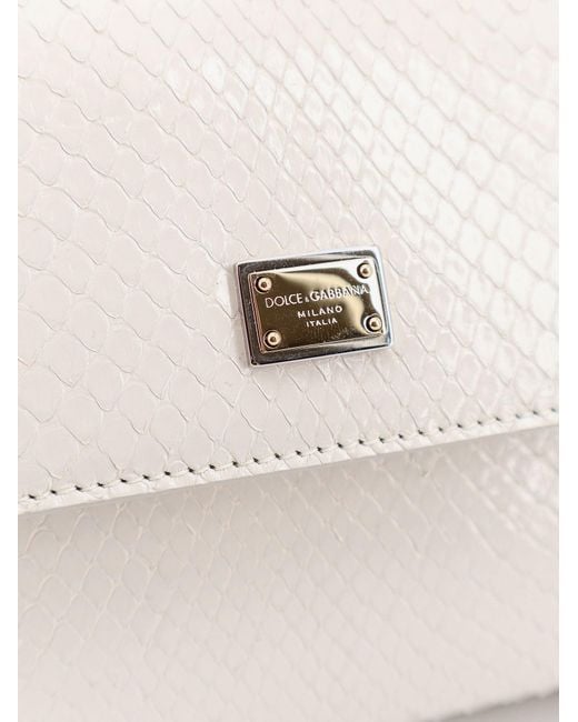 Dolce & Gabbana Natural Dolce & Gabbana Sicily Python Handbag