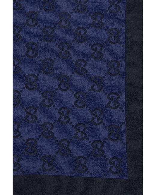 Gucci Blue Gg Cotton Terry Towel