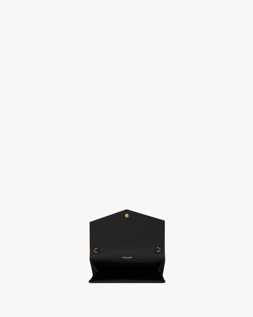 Saint Laurent White "Uptown" Pouch With Chain