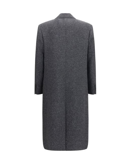 Valentino Gray Long Single-Breasted Coat for men