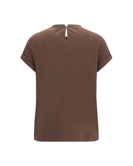 Brunello Cucinelli Brown Cotton T-Shirt