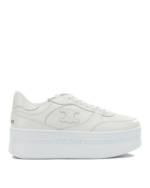 Women's White "Block" Wedge Trainers
