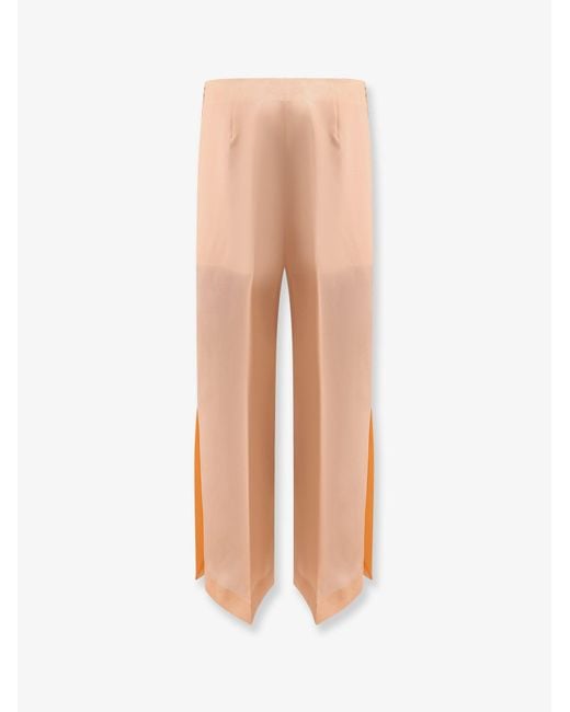 Alberta Ferretti White Silk Trousers