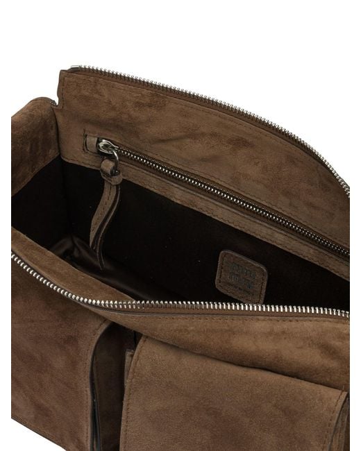 Miu Miu Brown Utilitaire Small Crossbody Bag