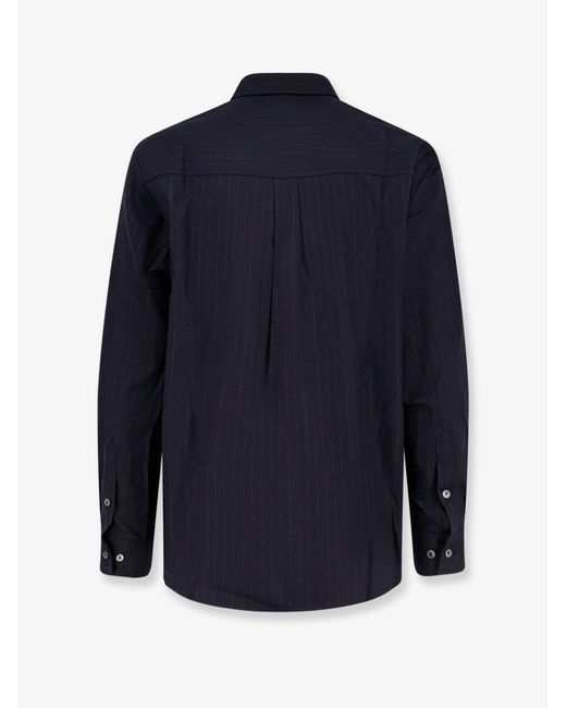 TONYWACK Blue Wool Blend Striped Shirt