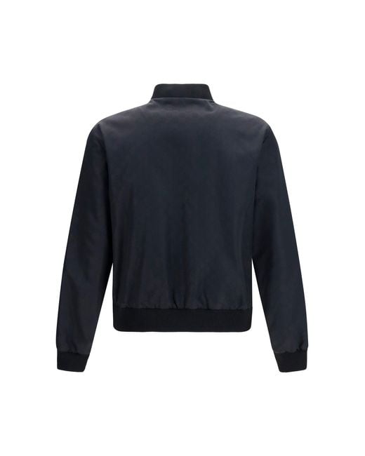 Gucci Blue Jacket Reversible Zip Silk Faille for men
