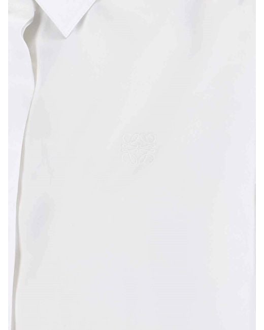 Loewe White Cotton Chemisier Dress