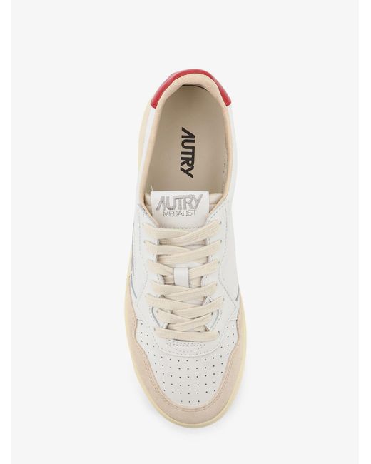 Autry White Medalist Low Leather Sneakers for men