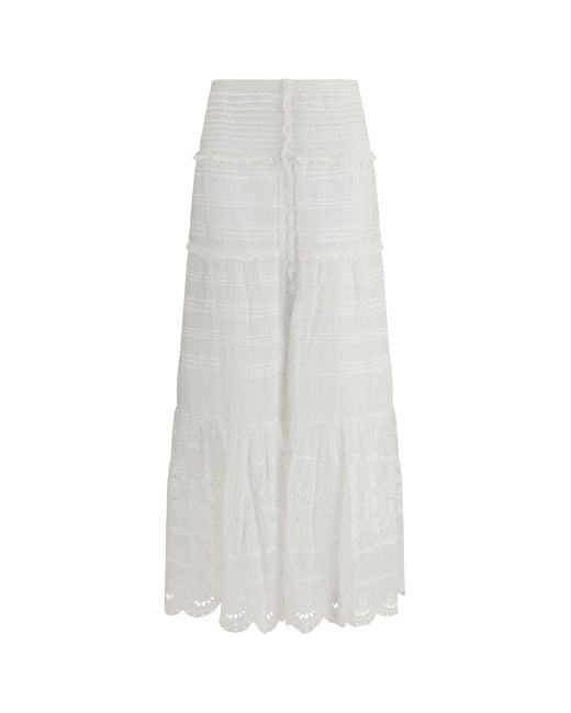 Isabel Marant White Marant Etoile Paoline Long Cotton Skirt