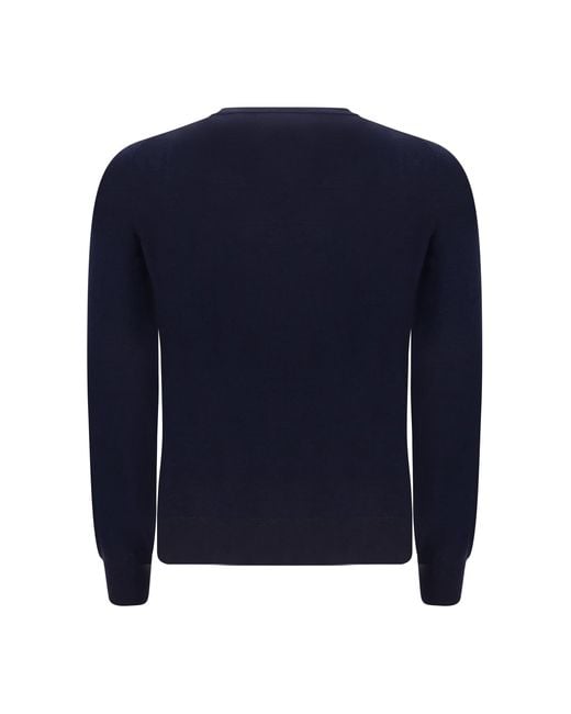 Brunello Cucinelli Blue Virgin Wool Sweater for men