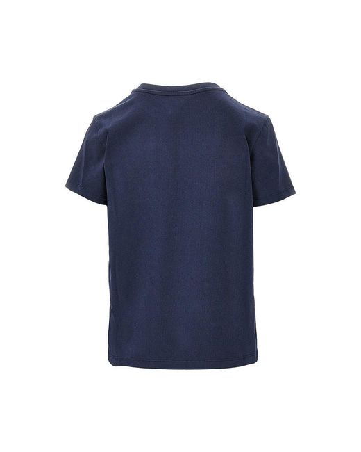 A.P.C. Blue Vintage Effect Logo Embroidery T-Shirt
