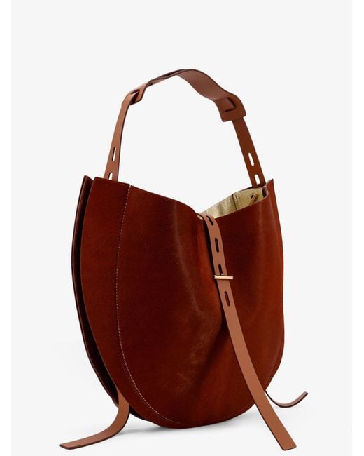 MINOBOSSI Brown Pony Skin Shoulder Bag