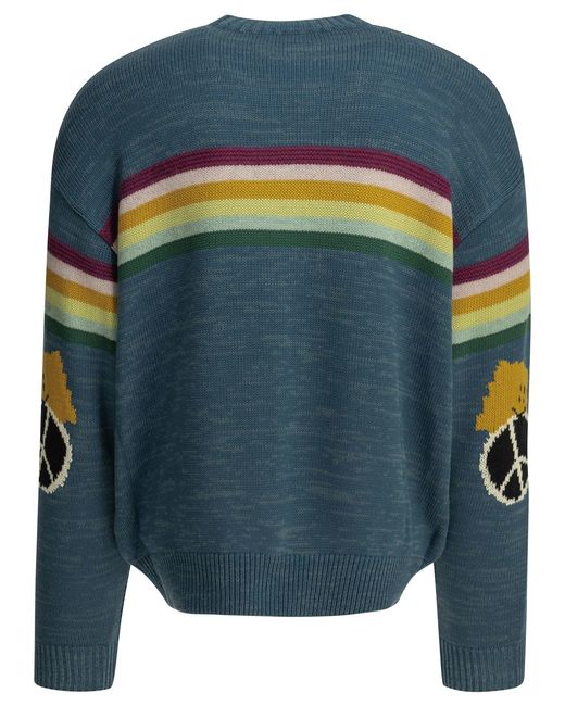 Kapital Blue Peckish Crewneck Sweater for men