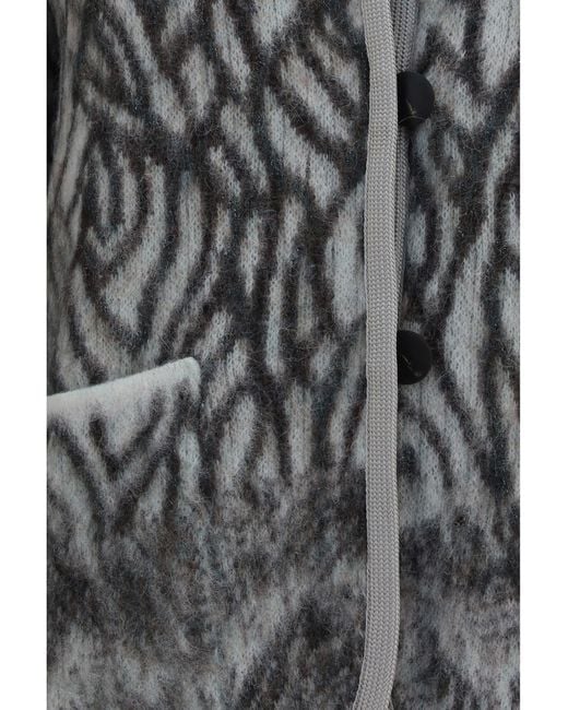 Forte_forte Gray Heron Feather Brushed Cardigan Jade